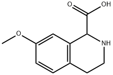7-メトキシ-1,2,3,4-テトラヒドロイソキノリン-1-カルボン酸 化学構造式