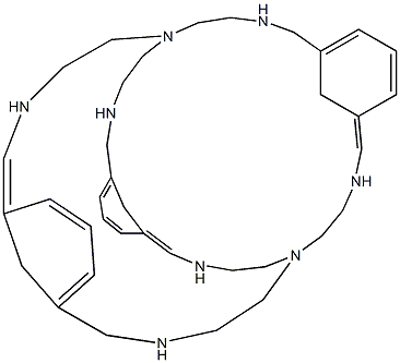 1,4,12,15,18,26,31,39-octaazapentacyclo[13.13.13.1-(6,10).1(20,24).1(33,37)]-tetratetracontane-6,8,10,20,22,24,33,35,37-nonaene, 135469-17-9, 结构式