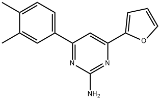 4-(3,4-dimethylphenyl)-6-(furan-2-yl)pyrimidin-2-amine Struktur