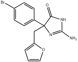 2-amino-5-(4-bromophenyl)-5-[(furan-2-yl)methyl]-4,5-dihydro-1H-imidazol-4-one, 1354924-30-3, 结构式