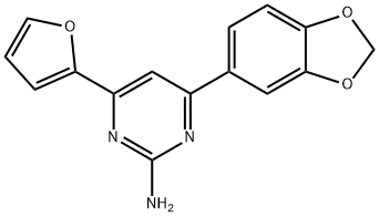 4-(2H-1,3-benzodioxol-5-yl)-6-(furan-2-yl)pyrimidin-2-amine Struktur