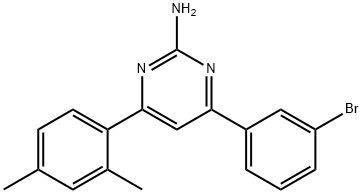 4-(3-bromophenyl)-6-(2,4-dimethylphenyl)pyrimidin-2-amine Struktur