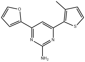 4-(furan-2-yl)-6-(3-methylthiophen-2-yl)pyrimidin-2-amine Struktur