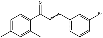 (2E)-3-(3-ブロモフェニル)-1-(2,4-ジメチルフェニル)プロプ-2-エン-1-オン 化学構造式