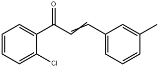 (2E)-1-(2-クロロフェニル)-3-(3-メチルフェニル)プロプ-2-エン-1-オン 化学構造式