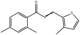 (2E)-1-(2,4-ジメチルフェニル)-3-(3-メチルチオフェン-2-イル)プロプ-2-エン-1-オン 化学構造式
