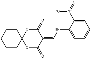 3-(((2-nitrophenyl)amino)methylene)-1,5-dioxaspiro[5.5]undecane-2,4-dione Struktur