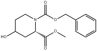 4-ヒドロキシピペリジン-1,2-ニカルボン酸(2S)-1-ベンジル2-メチル 化学構造式