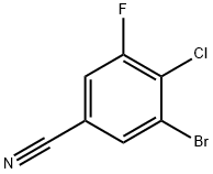 3-BROMO-4-CHLORO-5-FLUOROBENZONITRILE 结构式
