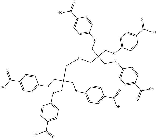 Benzoic acid,4,4'-[[2-[[3-(4-carboxyphenoxy)-2,2-bis[(4-carboxyphenoxy)methyl]propoxy]methyl]-2-[(4-carboxyphenoxy)methyl]-1,3-propanediyl]bis(oxy)]bis- Structure