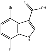 4-bromo-7-fluoro-1H-indole-3-carboxylic acid,1360960-60-6,结构式