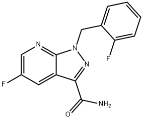 5-fluoro-1-(2-fluorobenzyl)-1H-pyrazolo[3,4-b]pyridine-3-carboxamide Structure