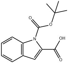 1-(叔丁氧基羰基)-1H-吲哚-2-羧酸, 136382-33-7, 结构式