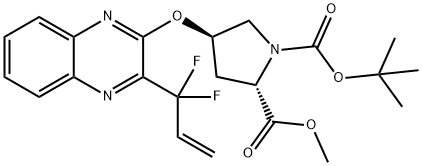 1-(tert-butyl) 2-methyl (2S,4R)-4-((3-(1,1-difluoroallyl)quinoxalin-2-yl)oxy)pyrrolidine-1,2-dicarboxylate Structure