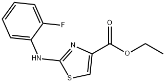 ETHYL 2-[(2-FLUOROPHENYL)AMINO]-1,3-THIAZOLE-4-CARBOXYLATE 结构式