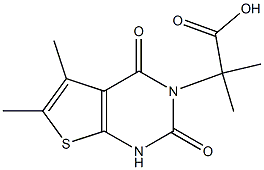 2-(5,6-dimethyl-2,4-dioxo-1,4-dihydrothieno[2,3-d]pyrimidin-3(2H)-yl)-2-methylpropanoic acid Struktur