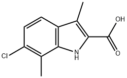 6-chloro-3,7-dimethyl-1H-indole-2-carboxylic acid Struktur
