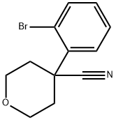4-(2-ブロモフェニル)オキサン-4-カルボニトリル 化学構造式