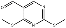 2,4-ビス(メチルスルファニル)ピリミジン-5-カルボキシアルデヒド 化学構造式
