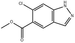 6-クロロ-1H-インダゾール-5-カルボン酸メチルエステル 化学構造式