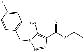 ethyl 5-amino-1-(4-fluorobenzyl)-1H-pyrazole-3-carboxylate Struktur