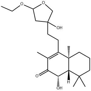 15,16-Epoxy-15-ethoxy-6beta,13-dihydroxylabd-8-en-7-one Structure