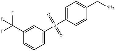 (4-((3-(三氟甲基)苯基)磺酰基)苯基)甲胺 结构式