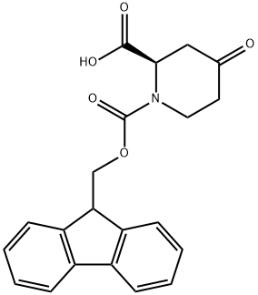 (R)-(+)-1-FMOC-4-氧代哌啶-2-羧酸, 1375078-38-8, 结构式