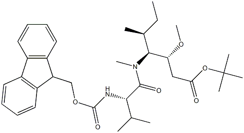tert-butyl (3R,4S,5S)-4-((S)-2-((((9H-fluoren-9-yl)methoxy)carbonyl)amino)-N,3-dimethylbutanamido)-3-methoxy-5-methylheptanoate, 1375415-93-2, 结构式