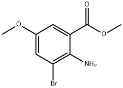 甲基 2-氨基-3-溴-5-甲氧基苯甲酸酯,1378874-22-6,结构式