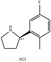 (R)-2-(5-フルオロ-2-メチルフェニル)ピロリジン塩酸塩 化学構造式