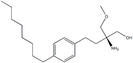 (2R)-2-amino-2-(methoxymethyl)-4-(4-octylphenyl)butan-1-ol 化学構造式