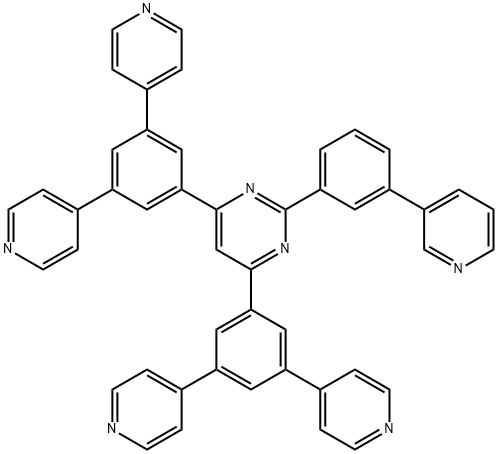 4,6-双(3,5-二(吡啶-4-基)苯基)-2-(3-(吡啶-3-基)苯基)嘧啶, 1382639-70-4, 结构式