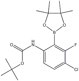 叔丁基(4-氯-3-氟-2-(4,4,5,5-四甲基-1,3,2-二氧硼烷-2-基)苯基)氨基甲酸叔丁酯, 1384313-46-5, 结构式