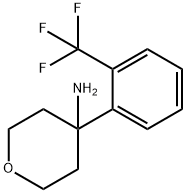4-[2-(トリフルオロメチル)フェニル]オキサン-4-アミン 化学構造式