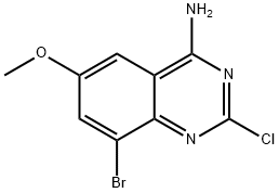 8-ブロモ-2-クロロ-6-メトキシキナゾリン-4-アミン 化学構造式