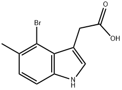 4-Bromo-5-methylindole-3-acetic Acid, 1388072-49-8, 结构式