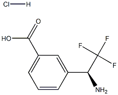 (S)-3-(1-Amino-2,2,2-trifluoroethyl)benzoic acid hydrochloride Struktur