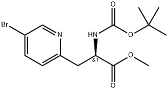 (R)-3-(5-溴吡啶-2-基)-2-((叔丁氧羰基)氨基)丙酸甲酯,1391465-94-3,结构式