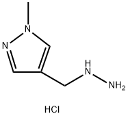 4-(Hydrazinylmethyl)-1-Methyl-1H-Pyrazole Trihydrochloride Structure