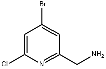 (4-溴-6-氯吡啶-2-基)甲胺 结构式