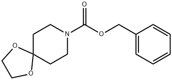 8-(ベンジルオキシカルボニル)-1,4-ジオキサ-8-アザスピロ[4.5]デカン 化学構造式