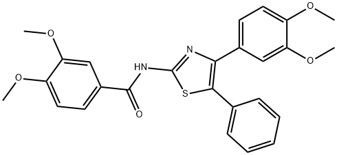 N-(4-(3,4-dimethoxyphenyl)-5-phenylthiazol-2-yl)-3,4-dimethoxybenzamide,1401934-55-1,结构式