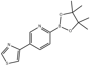 4-(6-(4,4,5,5-tetramethyl-1,3,2-dioxaborolan-2-yl)pyridin-3-yl)thiazole Struktur