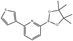 2-(4,4,5,5-tetramethyl-1,3,2-dioxaborolan-2-yl)-6-(thiophen-3-yl)pyridine 结构式