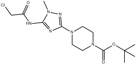 4-(5-(2-氯乙酰氨基)-1-甲基-1H-1,2,4-三唑-3-基)哌嗪-1-羧酸叔丁酯, 1404364-97-1, 结构式