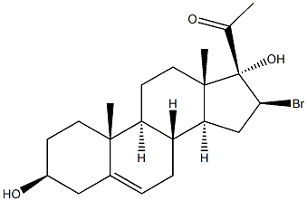 Pregn-5-en-20-one,16-bromo-3,17-dihydroxy-, (3b,16b)- (9CI) Structure