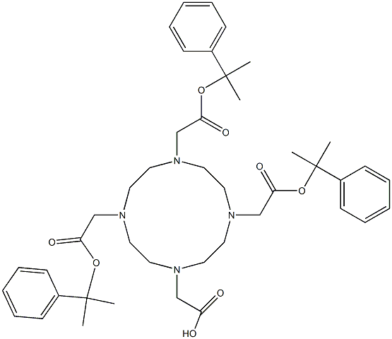1,4,7,10-Tetraazacyclododecane-1,4,7,10-tetraacetic acid, 1,4,7-tris(1-methyl-1-phenylethyl) ester 结构式