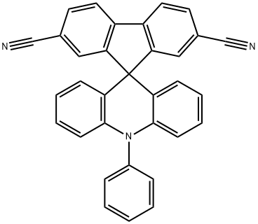 10-Phenyl-10H-spiro[acridine-9,9'-fluorene]-2',7'-dicarbonitrile 结构式