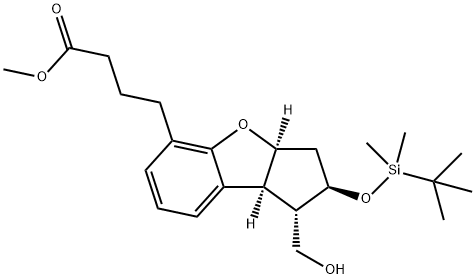 methyl 4-((1S,2R,3aS,8bS)-2-((tert-butyldimethylsilyl)oxy)-1-(hydroxymethyl)-2,3,3a,8b-tetrahydro-1H-cyclopenta[b]benzofuran-5-yl)butanoate Structure